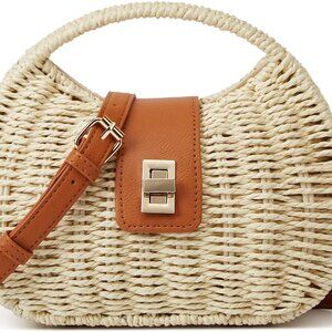 Elegant Dumpling Straw Beach Bag for Women - Durable Rattan Crossbody Purse